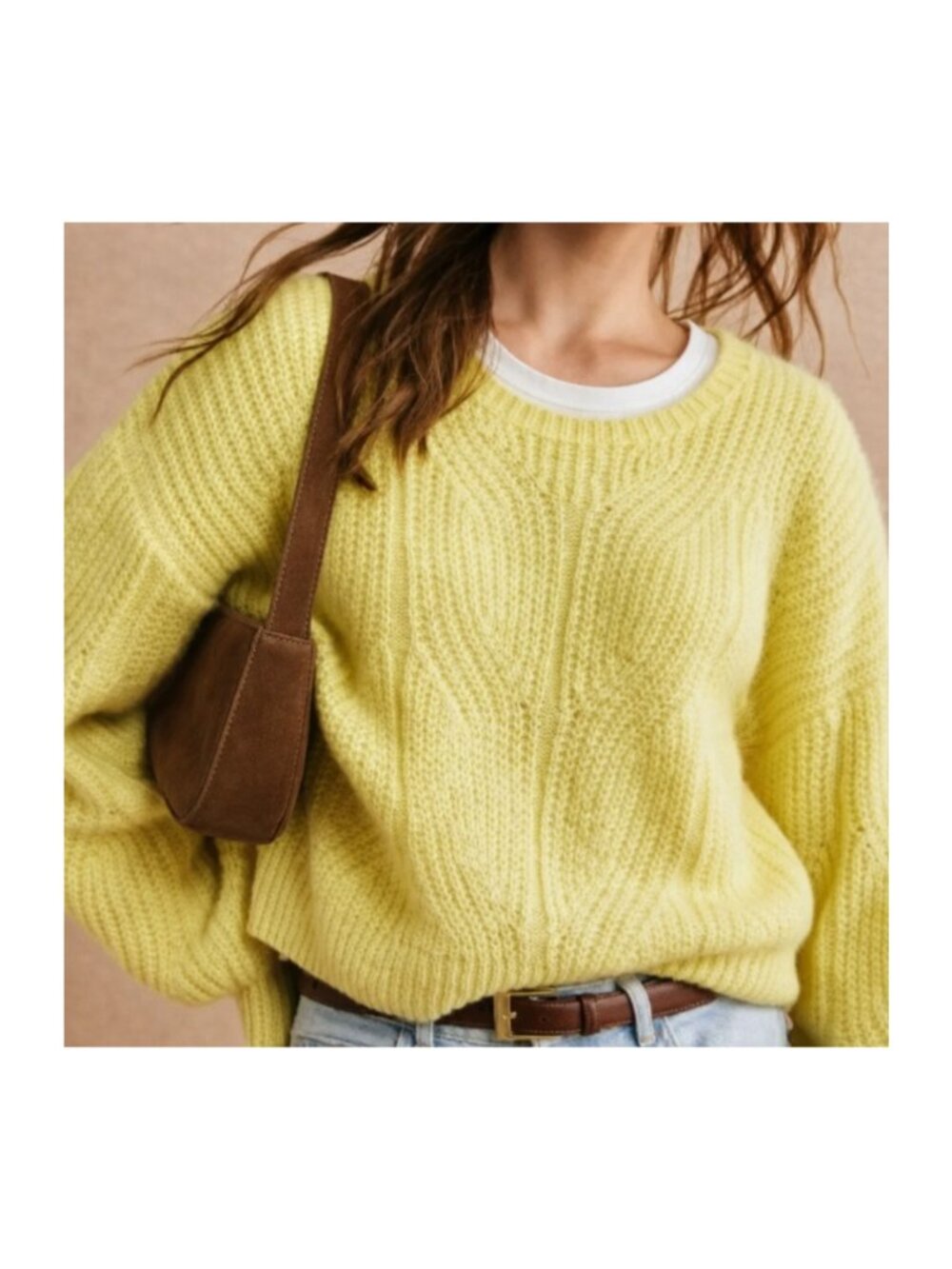 NWOT Yellow Knit Loose Fit Sweater